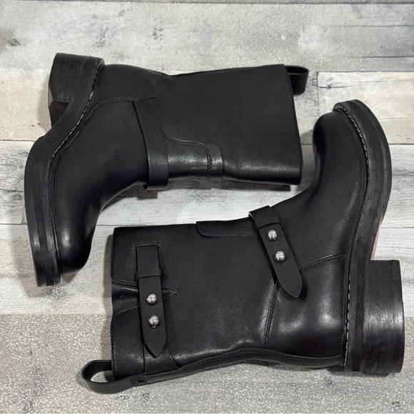 Rag & Bone Women's RB Moto Studded Pull On Boots - Black - Sz - 8.5 .US - Picture 7 of 11